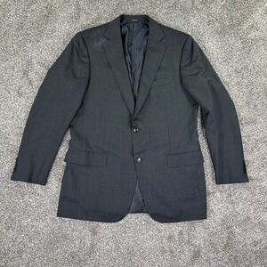 Ermenegildo Zegna Suit Jacket Mens 54L Black Multi Season Wool Professional Work